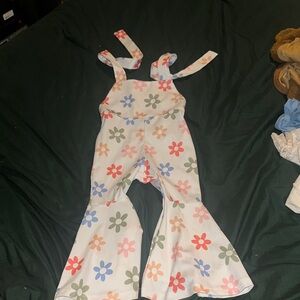 Colorful Floral Kids Overalls